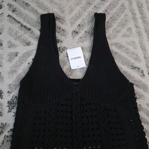 Forever 21 Black Crochet Knit Tank Top